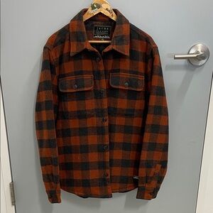 Jachs Rust and Charcoal Plaid Shirt Jacket